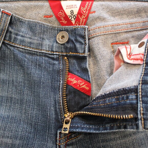 Lucky Brand Dunagarees Sundown Skinny Cuffed Crop Jeans Sz 8/29 - Picture 8 of 12